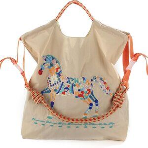 Elegant Large Nylon Tote Bag for Women - Perfect for Beach & Shopping (24"x18")